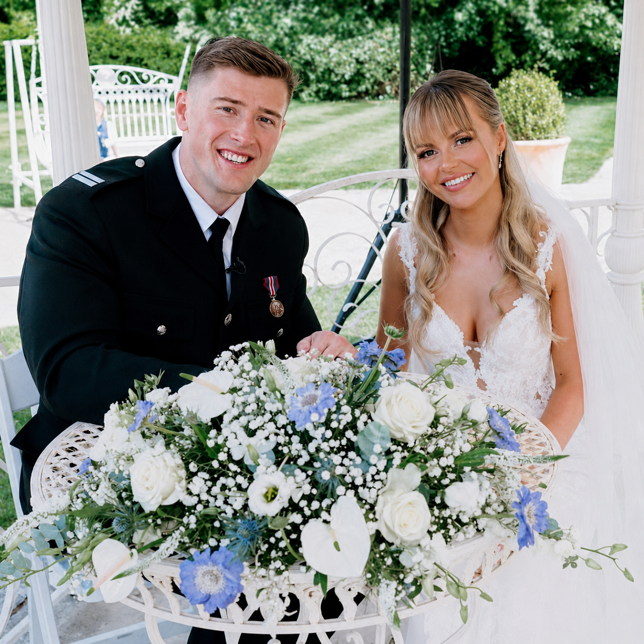 Matt and Zoe on their wedding day